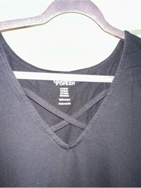 Ulla Popken Black Knit Tunic Top 3/4 Sleeves 32/34